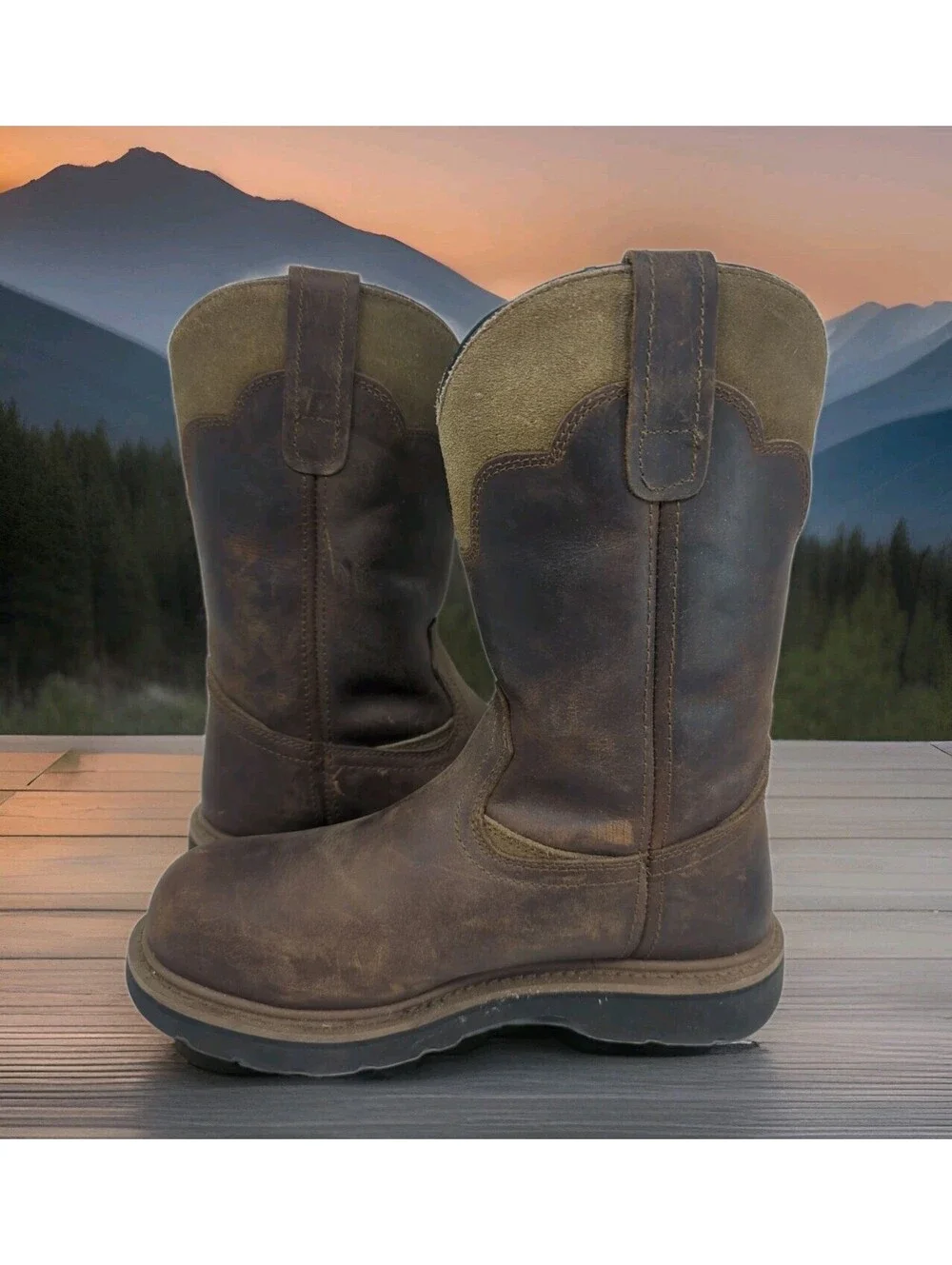 Dan Post John Deere Steel Toe Western Work Boots Mens 7.5 Women 8.5 Wide JD4394